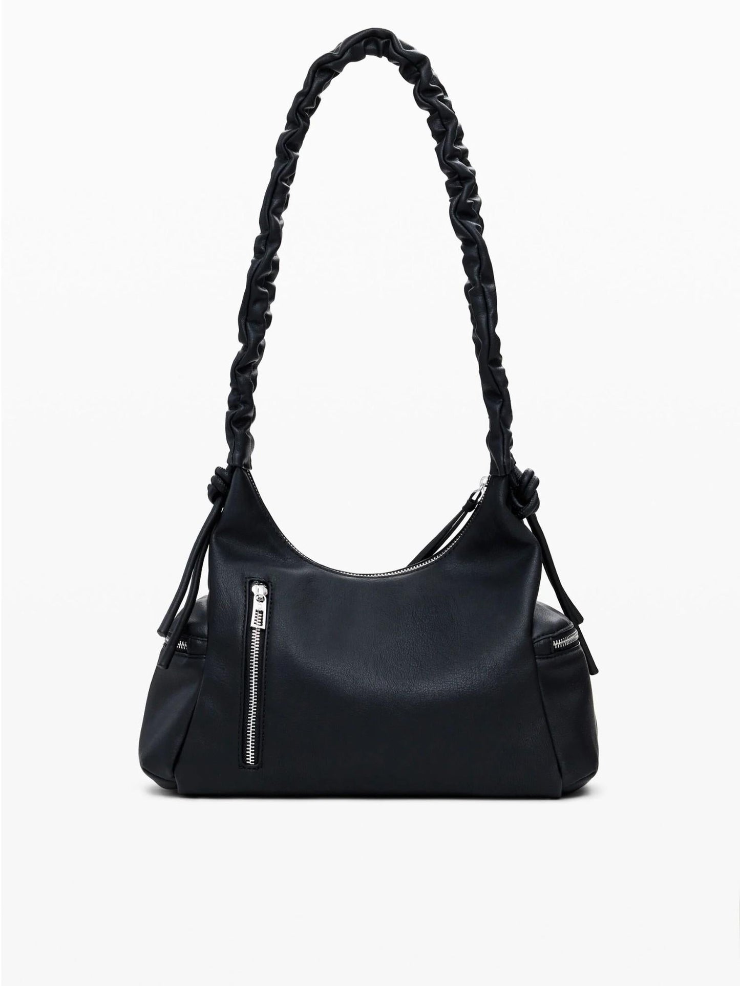 Desigual Borsa logo 3D con manico arricciato media Donna Nero