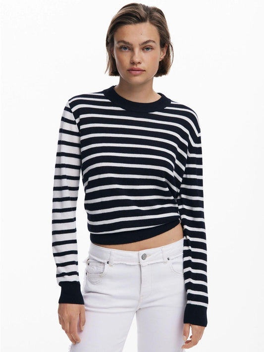 Desigual Maglione a righe orizzontali Donna Nero