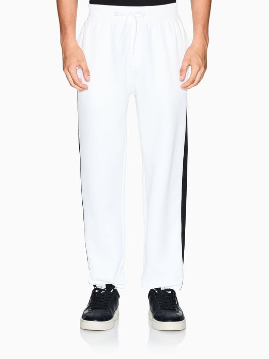 Armani Exchange Pantaloni Jogger Bande Logate Uomo Bianco