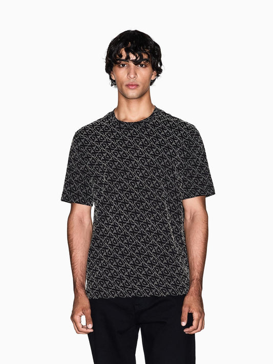 Armani Exchange T-shirt Uomo regular fit logo allover Nero