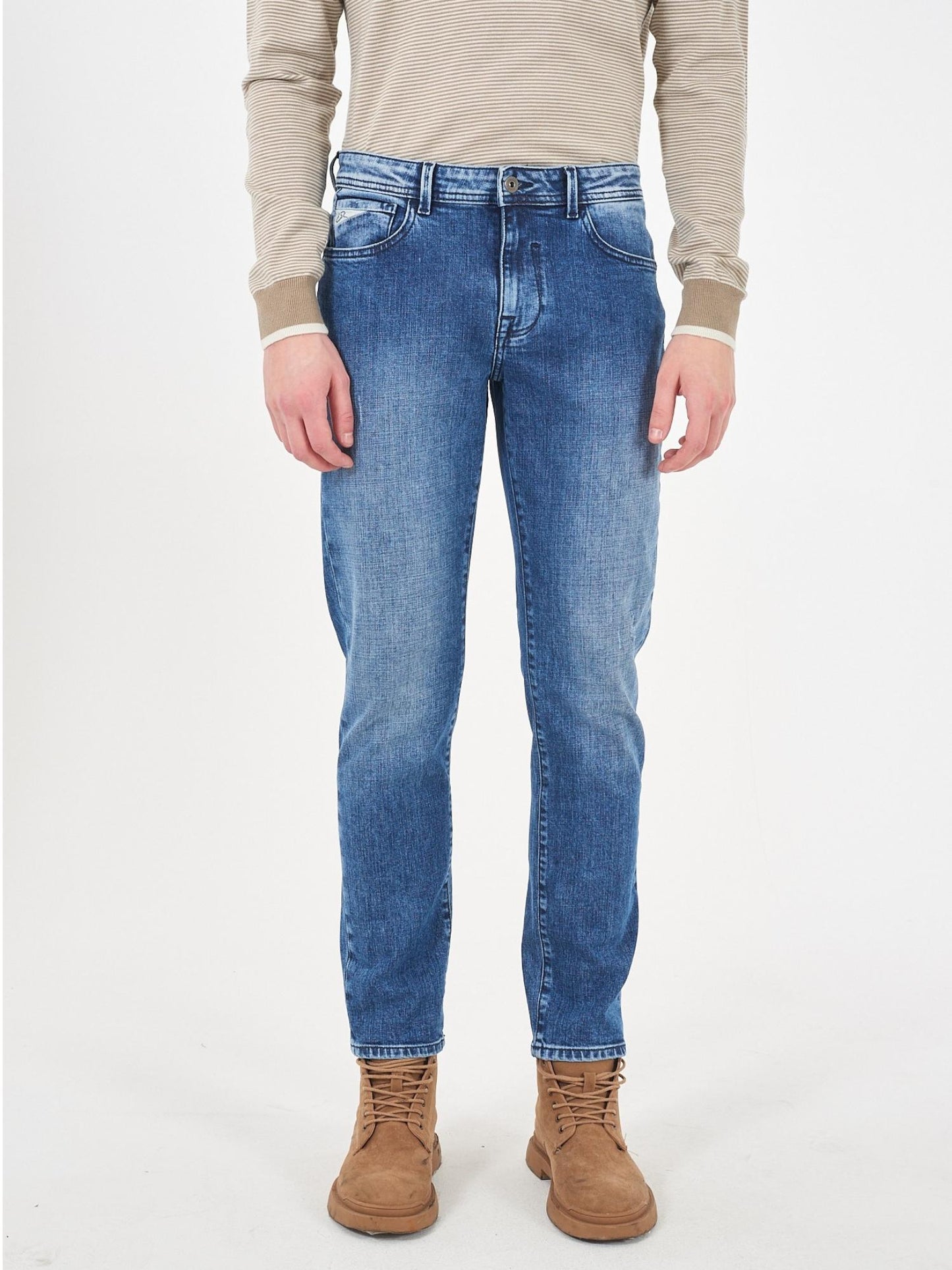 Yes Zee Jeans 5 Tasche Slim Fit Uomo Super Stone