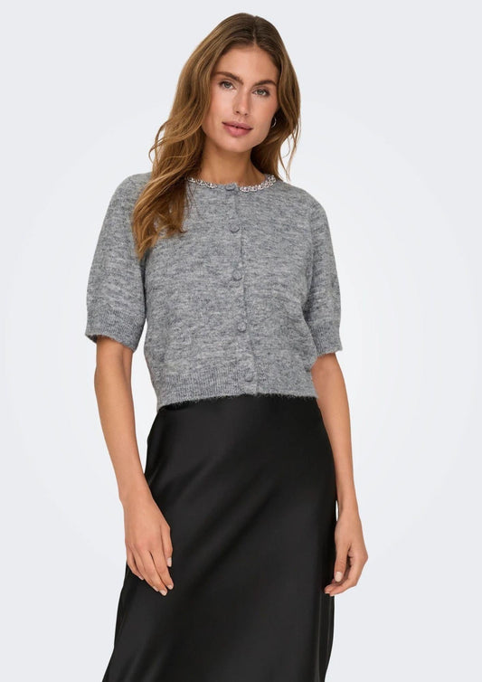 Jacqueline De Yong Cardigan Donna Alva Grigio