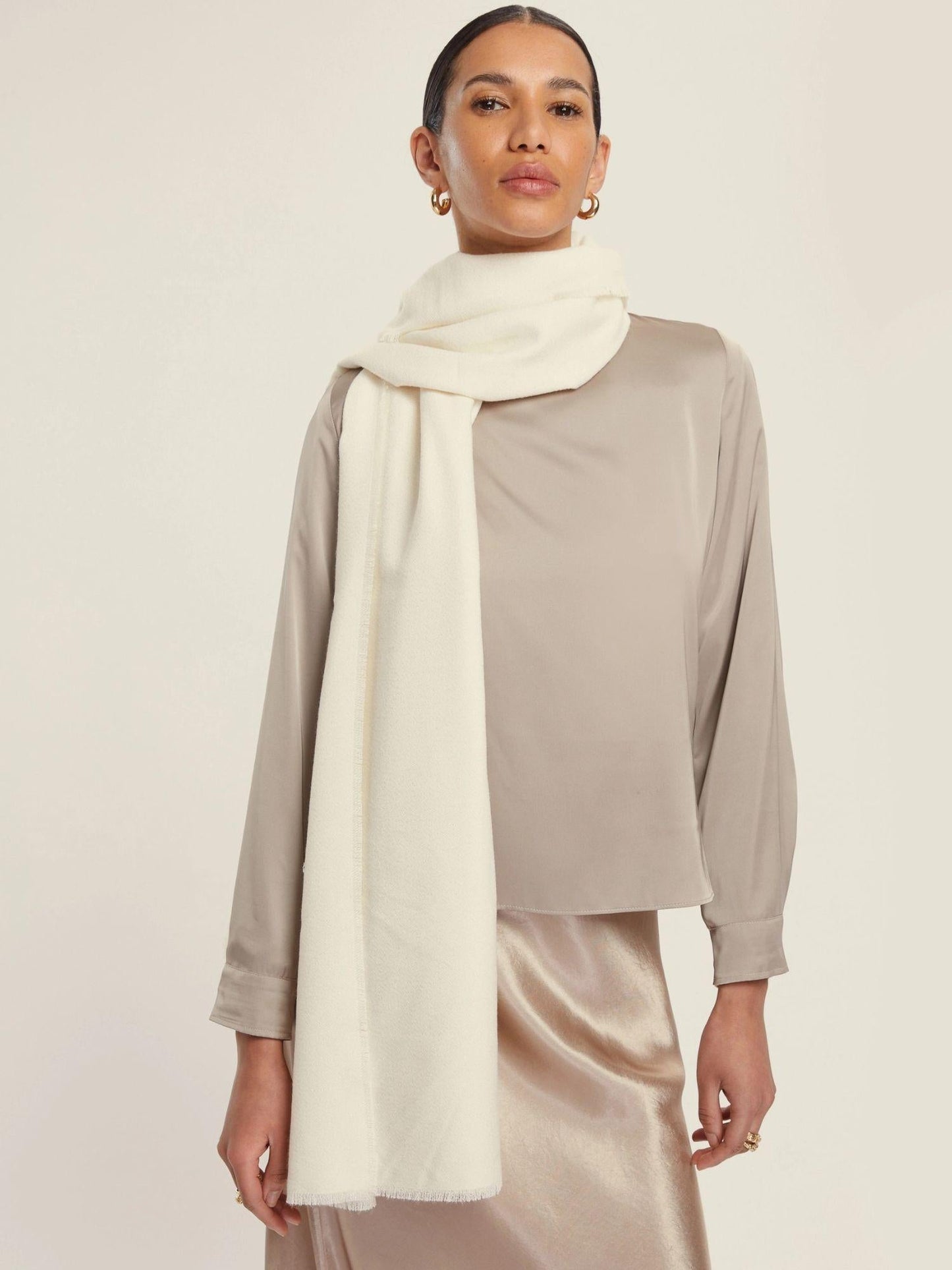 Emme Marella Stola con filo di lurex Donna Ciurma Bianco avorio