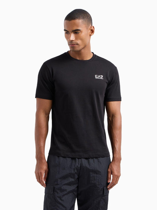 EA7 Emporio Armani T-shirt Uomo Core Identity In Cotone Pima Nero