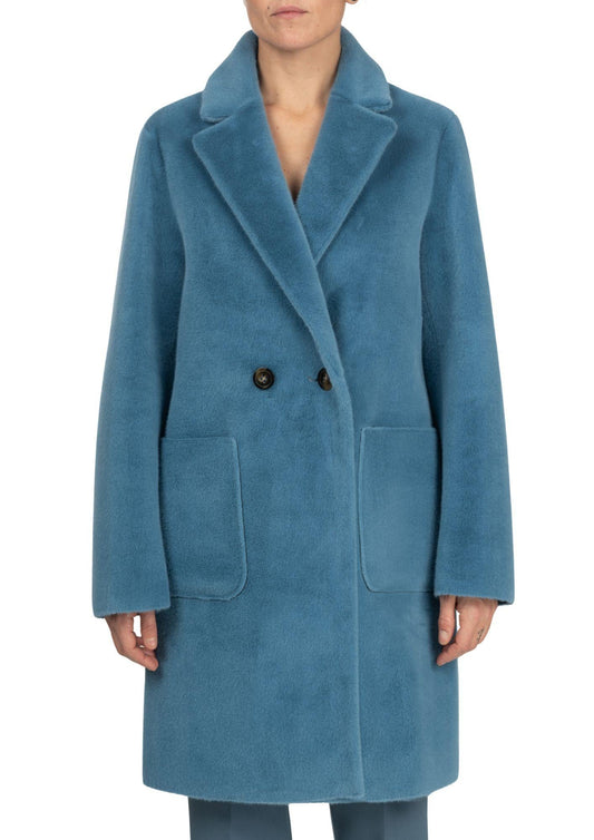 Diana Gallesi Cappotto Corto Donna Azzurro Polvere