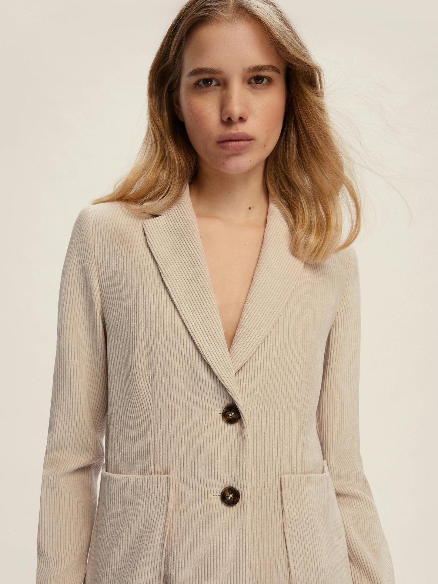 Emme Marella Blazer in velluto a coste Donna Bino Bianco Sporco