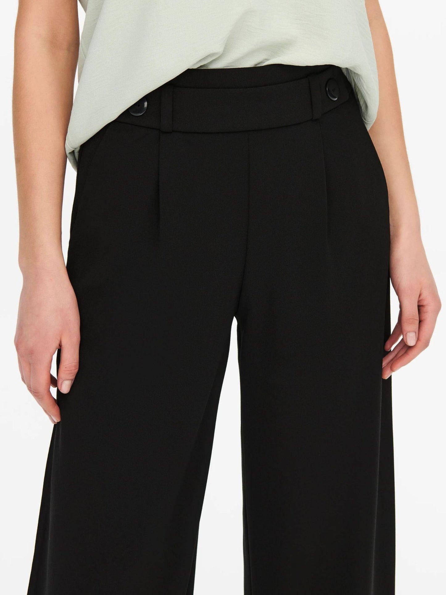 Jacqueline De Yong Pantaloni A Gamba Larga Donna Geggo Wide Leg Fit Nero