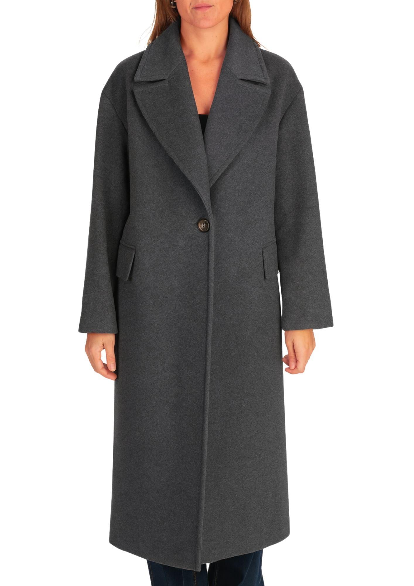 Diana Gallesi Cappotto Donna Antracite Melange
