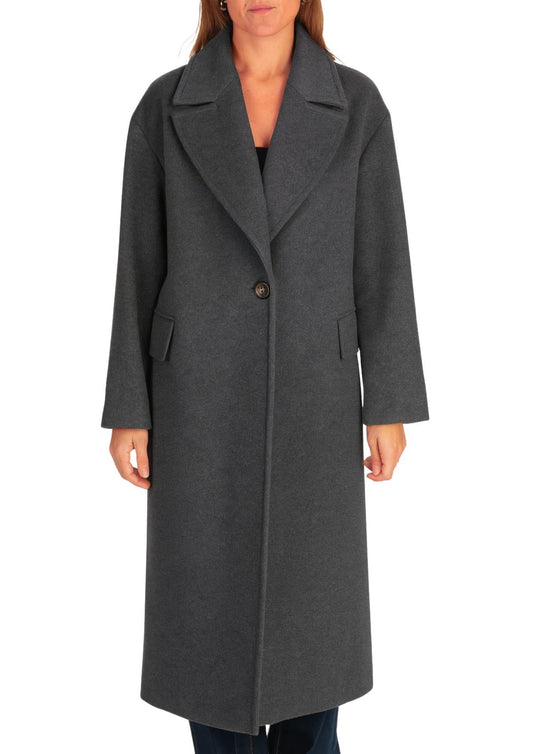 Diana Gallesi Cappotto Donna Antracite Melange