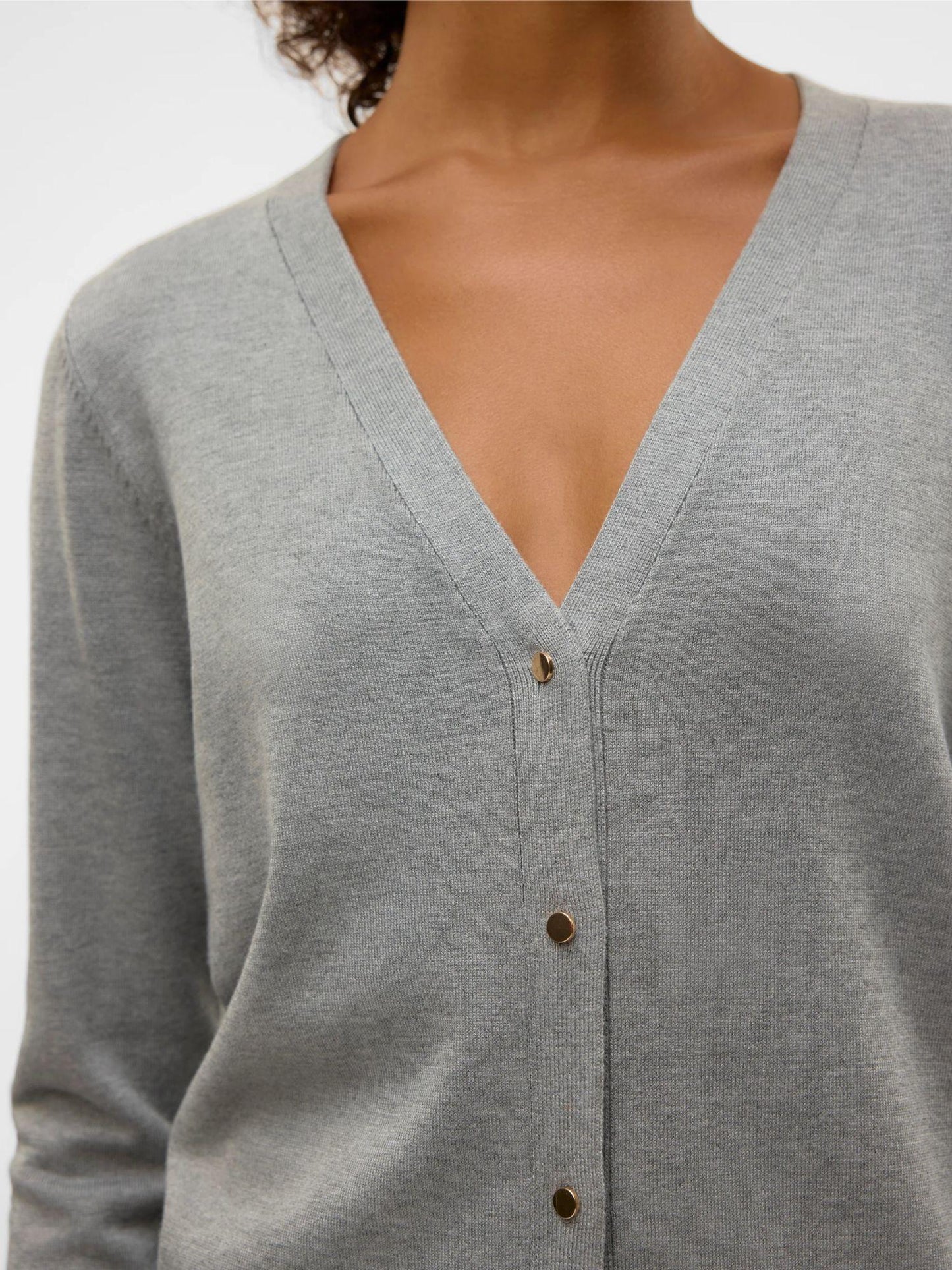 Vero Moda Cardigan In Maglia Donna Silje Grey Melange
