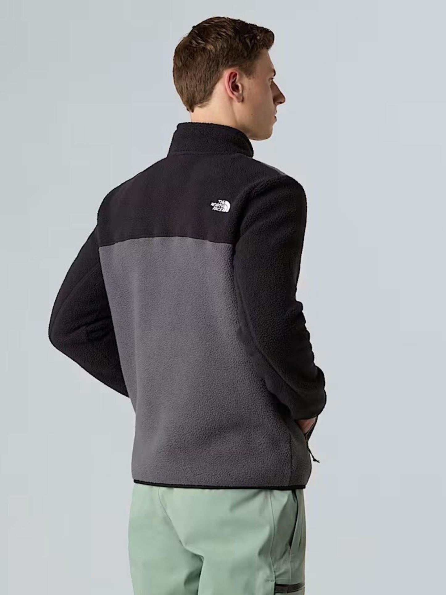 The North Face Giacca In Pile Uomo Yumiori Con Cerniera Integrale Grigio Antracite Nero Grigio Monumento