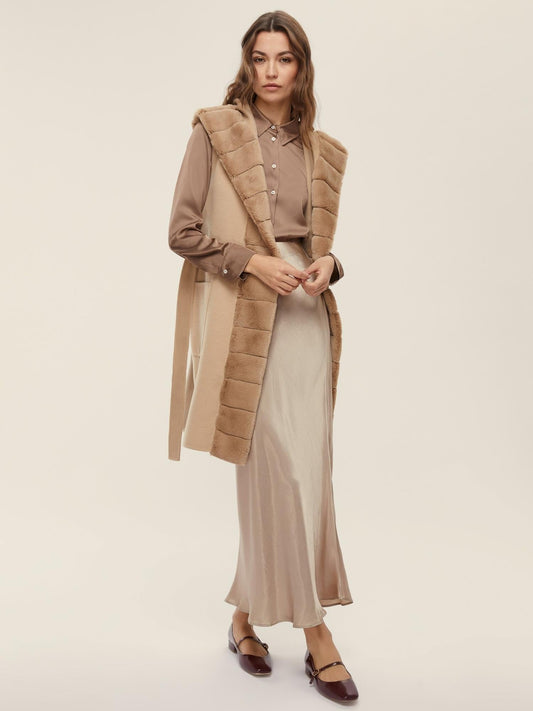 Emme Marella Gilet con cintura Donna Formosa Beige