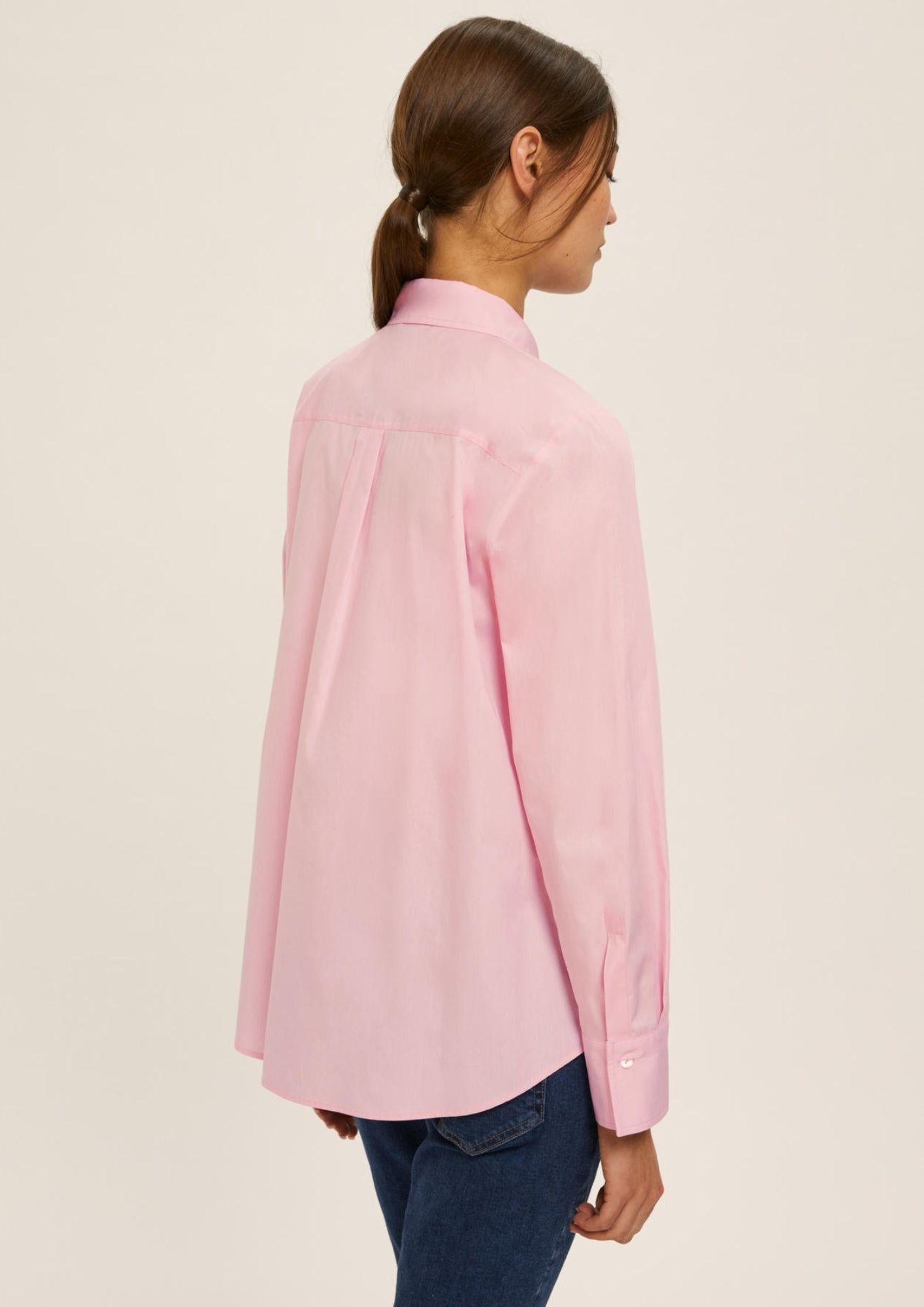 Emme Marella Camicia in popeline con dettagli di perle e strass Donna Valda Rosa