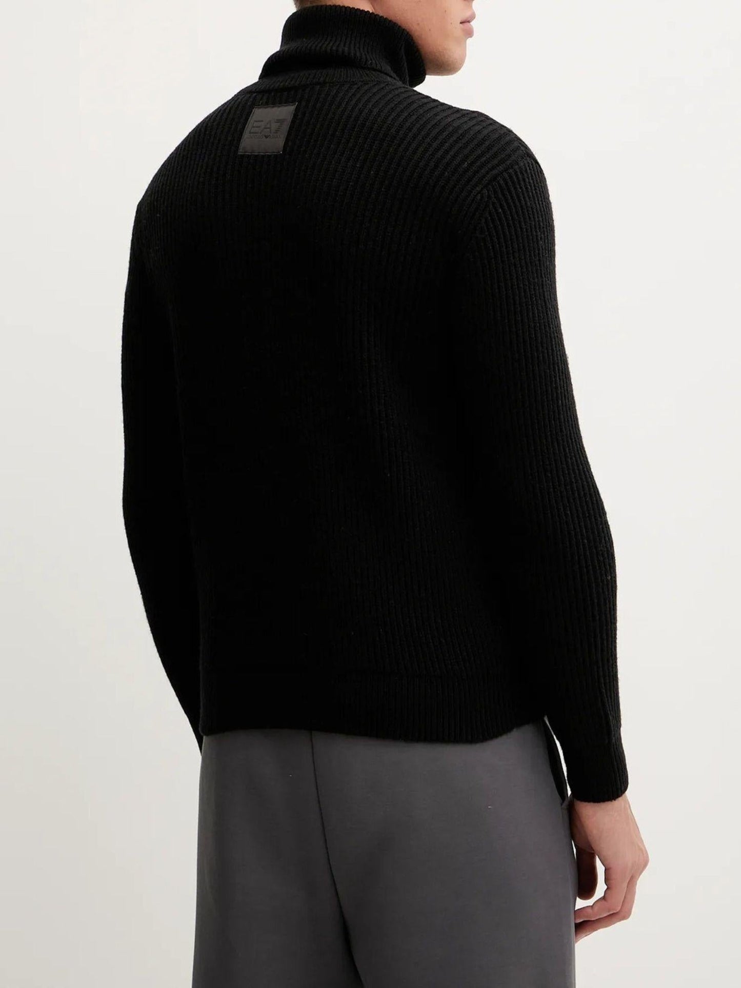 EA7 Emporio Armani Maglione Uomo Dolcevita Nero Regular Fit