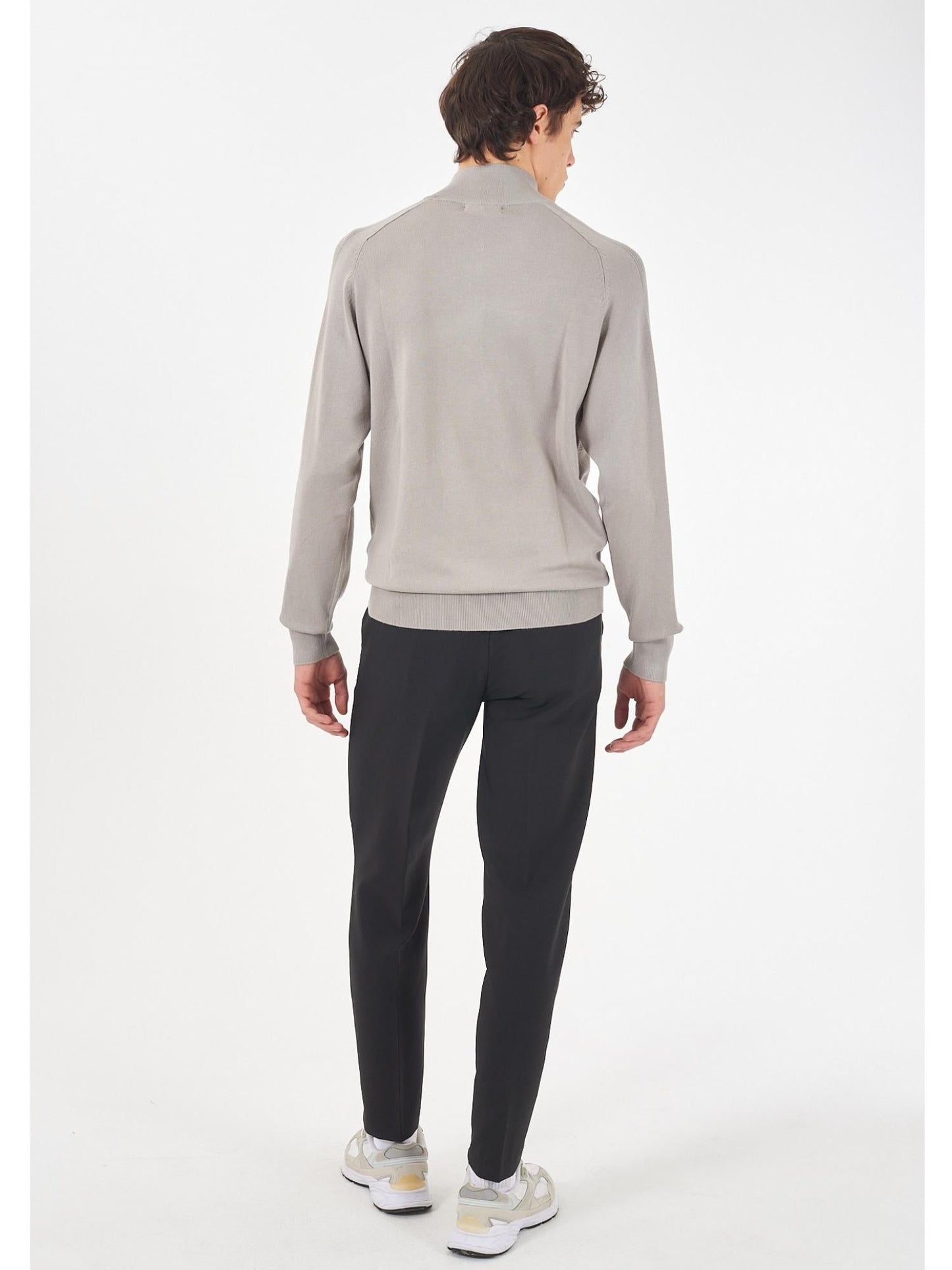 Yes Zee Maglia Lupetto con mezza zip Uomo Grigio chiaro