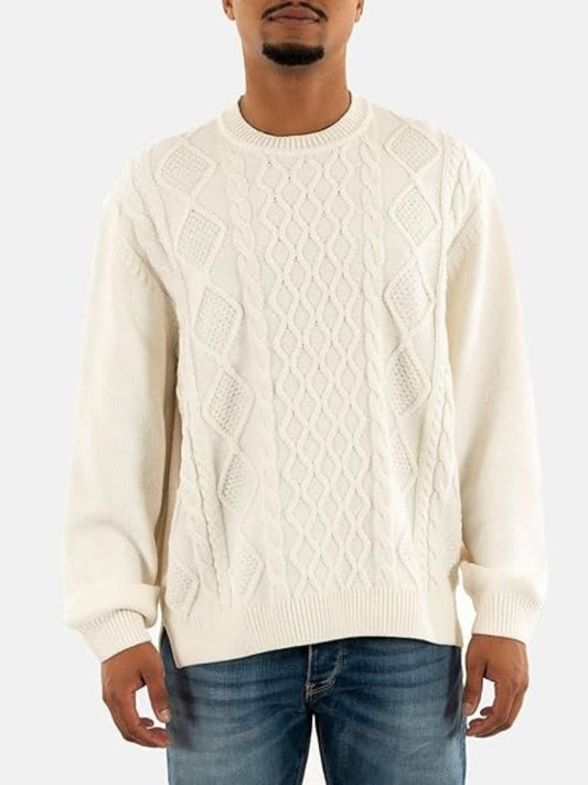 Armani Exchange Maglione Uomo Bianco Lavorazione Intrecciata