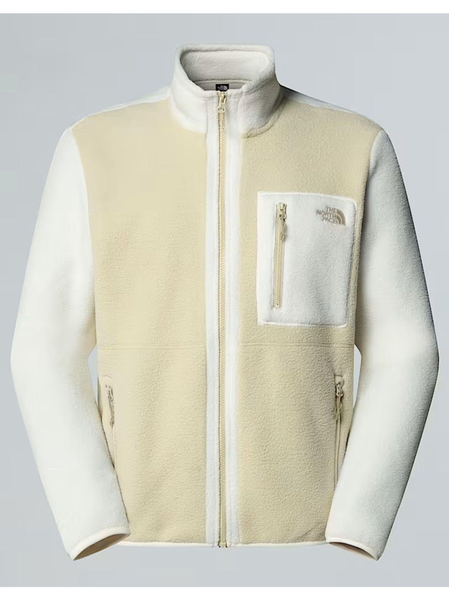 The North Face Giacca In Pile Uomo Yumiori Con Cerniera Integrale Bianco Dune Ghiaia