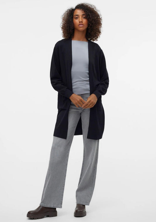 Vero Moda Cardigan Lungo Donna Silje Nero