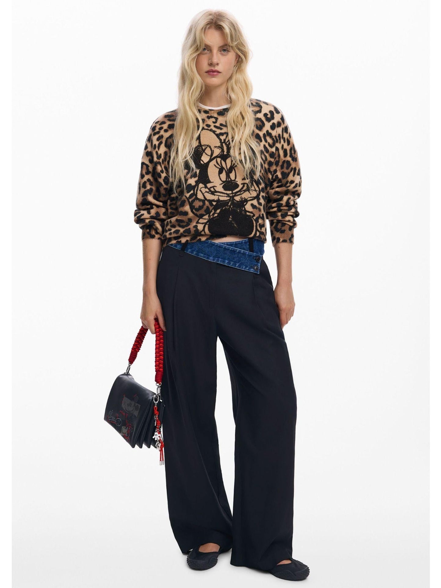 Desigual Maglione Minnie animalier Donna Marrone