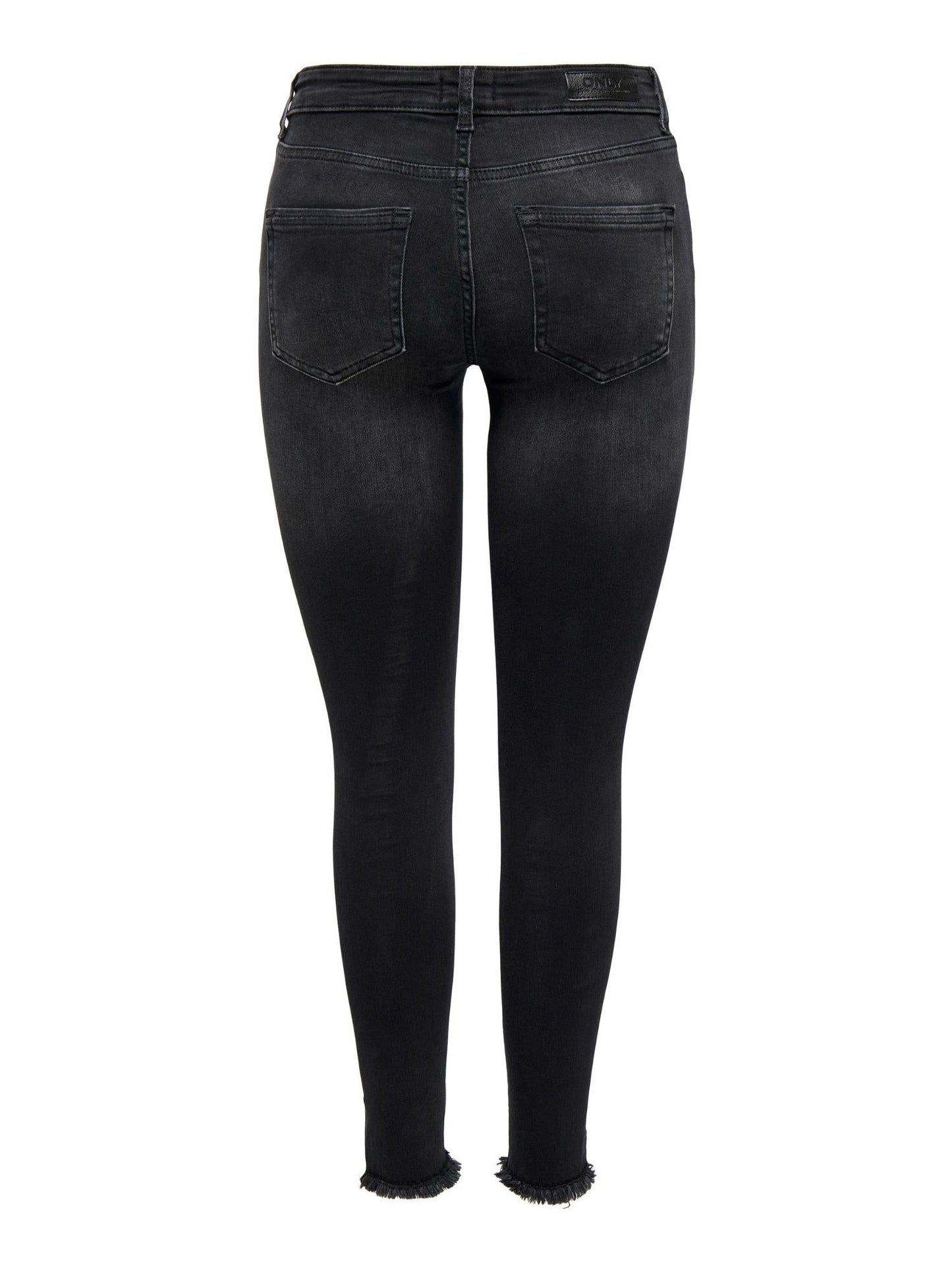 Only Jeans Donna Blush A Vita Media Skinny Fit Black Denim