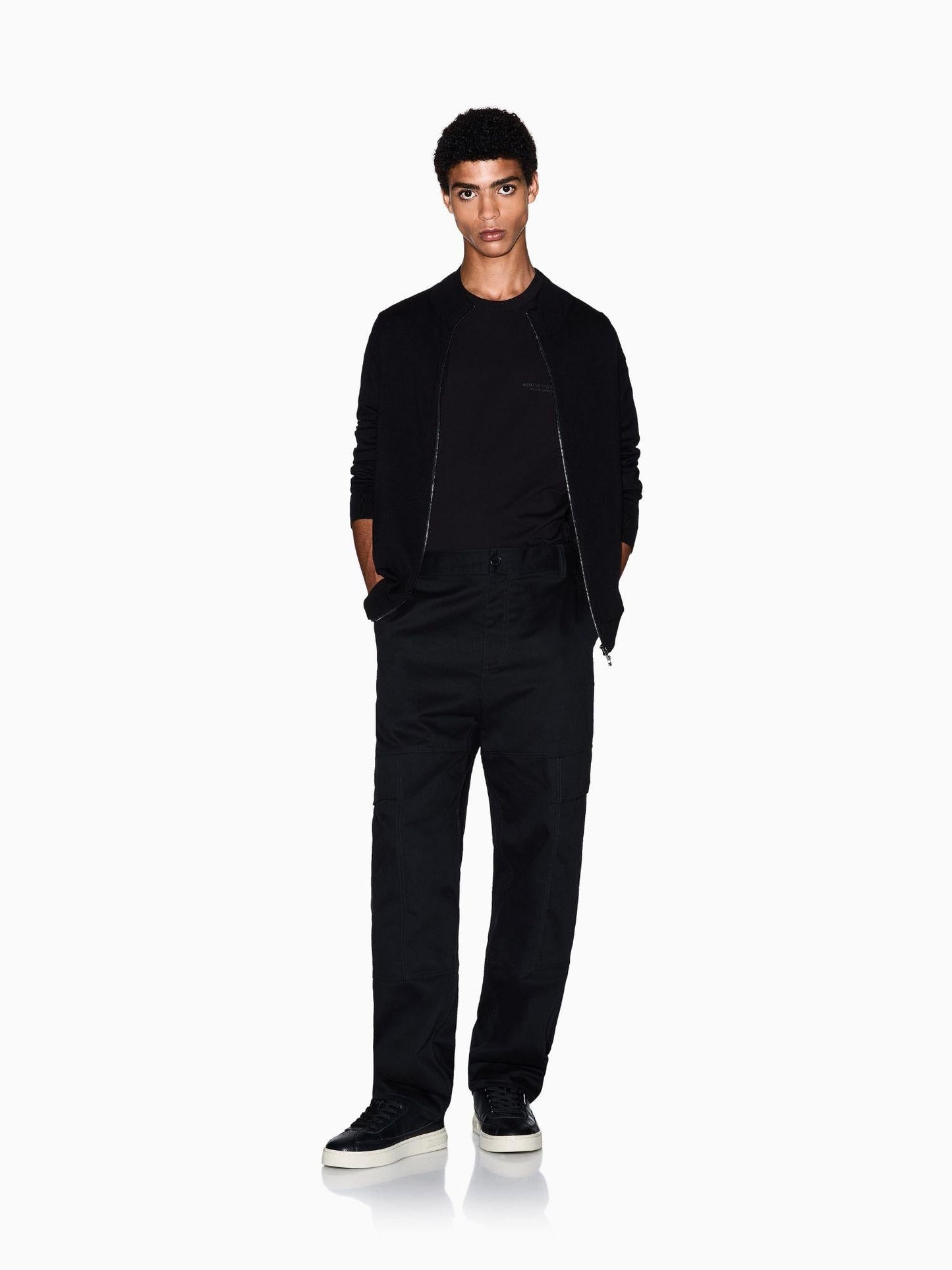 Armani Exchange T-shirt regular fit con logo Uomo Nero