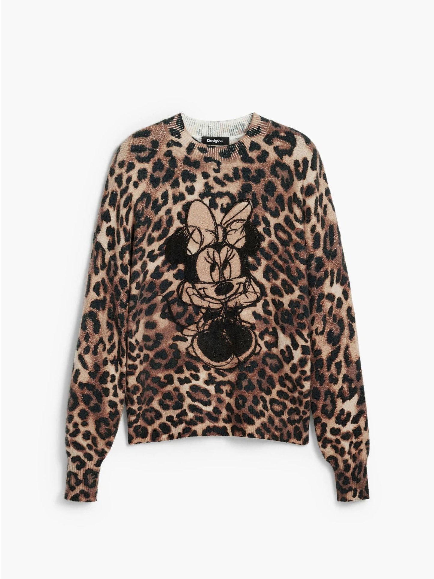 Desigual Maglione Minnie animalier Donna Marrone