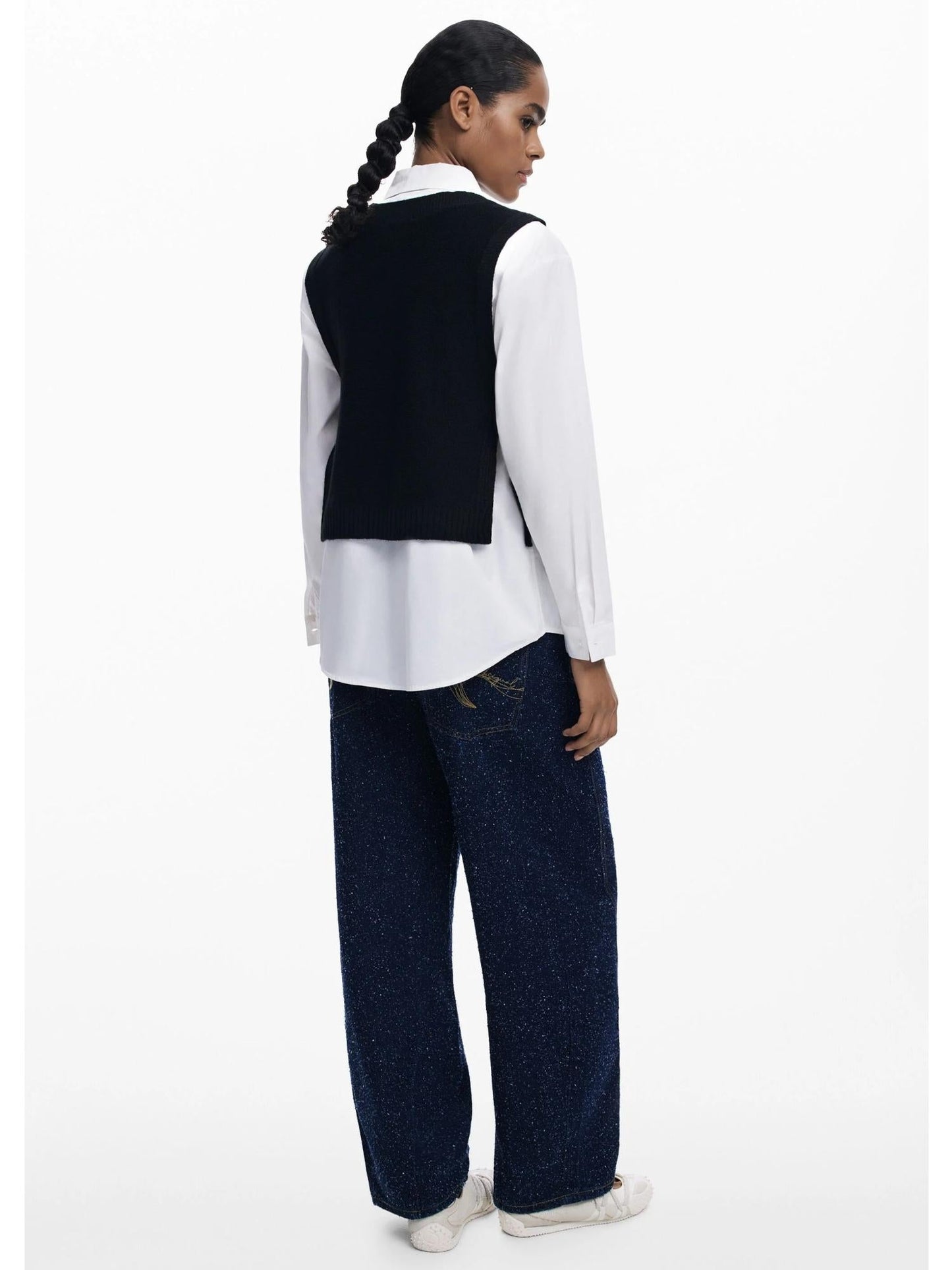 Desigual Camicia 2in1 fiori Donna Bianco