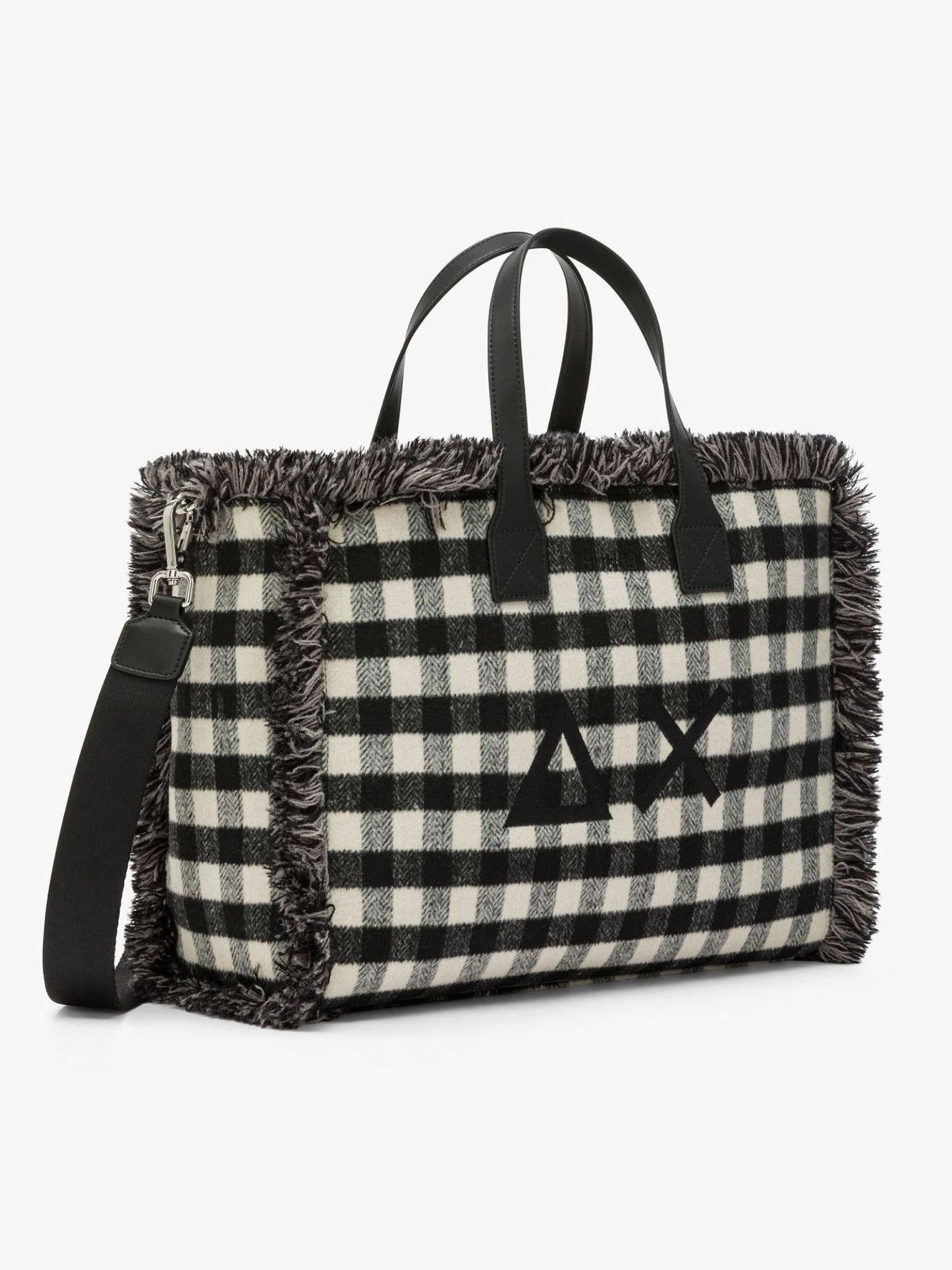Sun68 Borsa Donna Cali Midi Tartan Nero