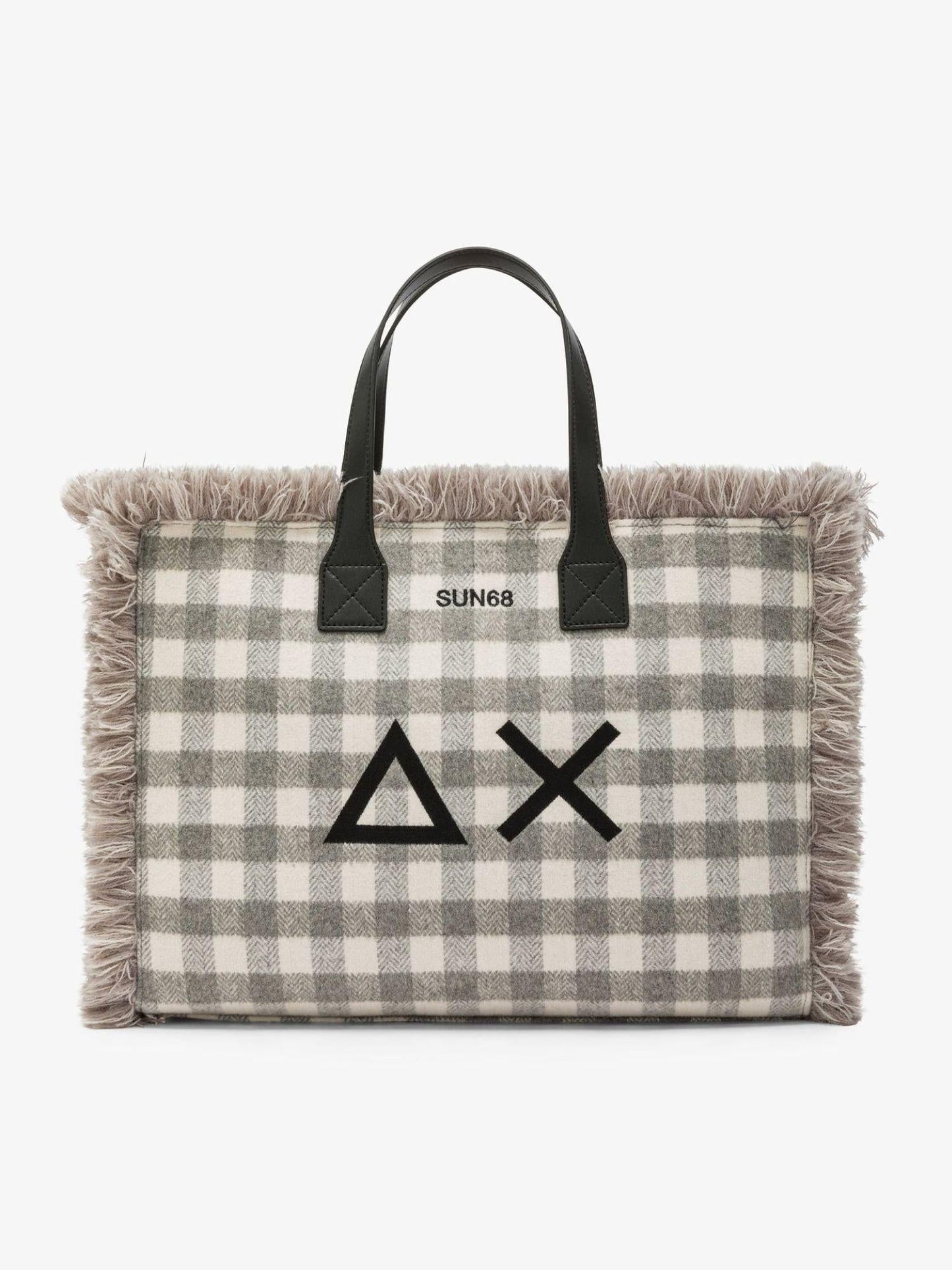 Sun68 Borsa Donna Cali Midi Tartan Grigio Medio