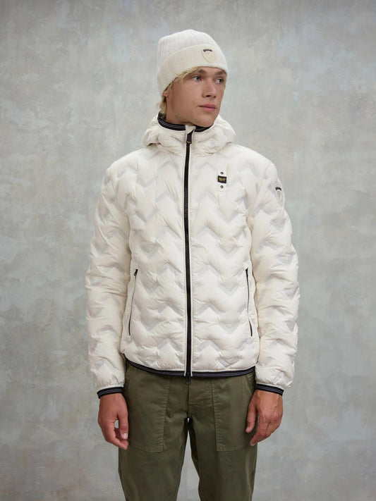 Blauer Piumino Uomo Piery Bianco neve con interno beige