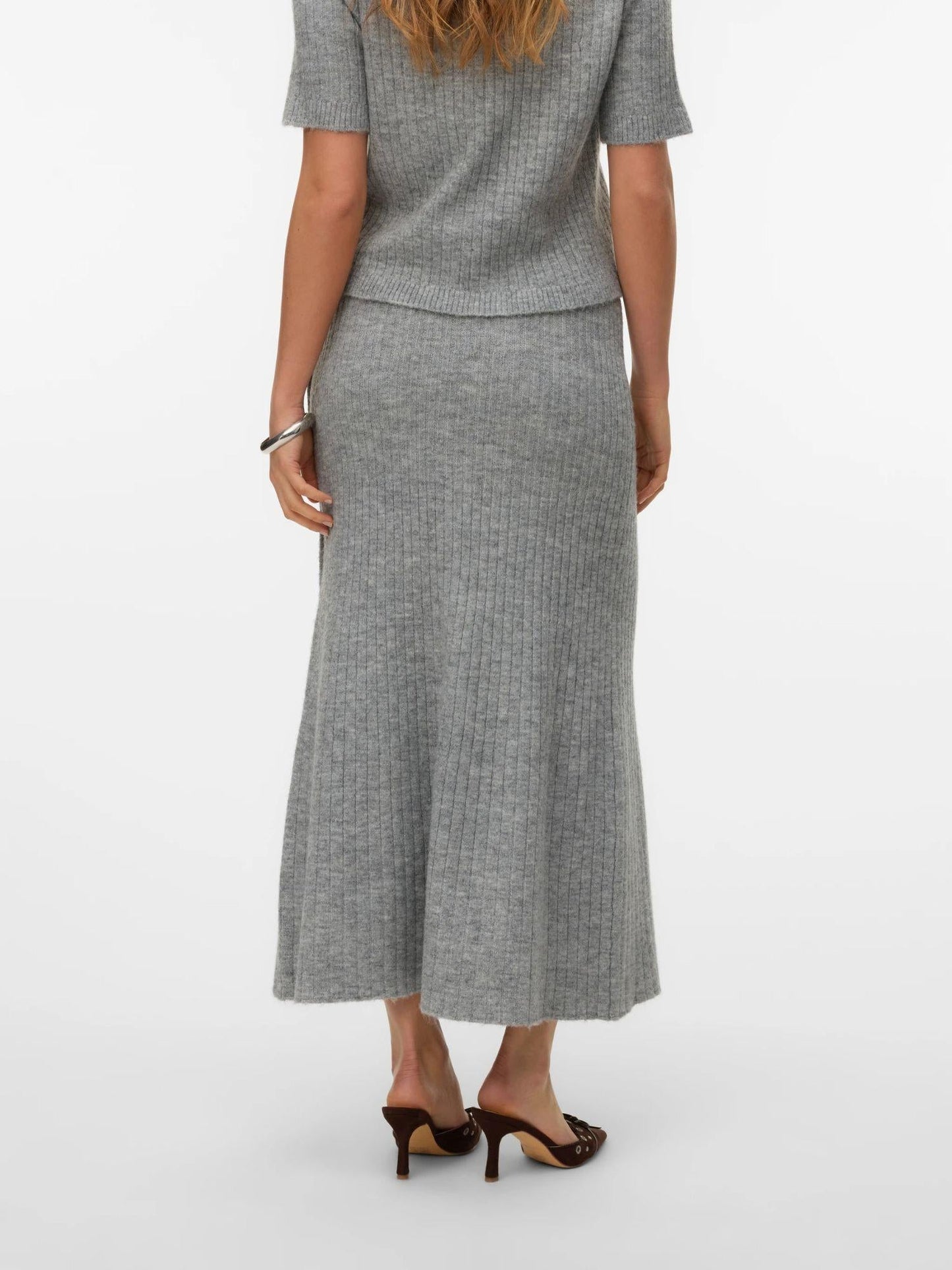 Vero Moda Gonna Midi Donna Sally Light Grey Melange