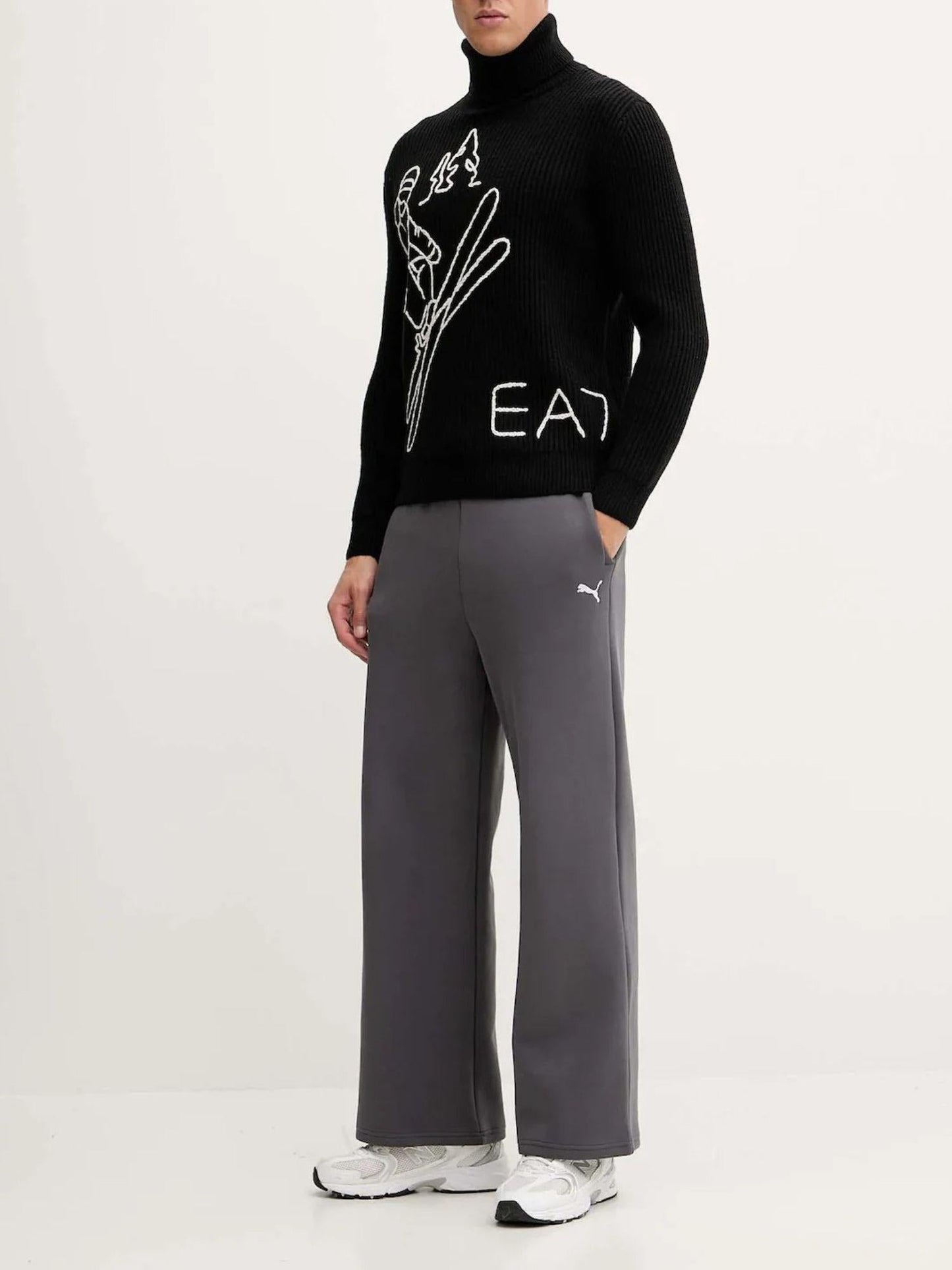 EA7 Emporio Armani Maglione Uomo Dolcevita Nero Regular Fit