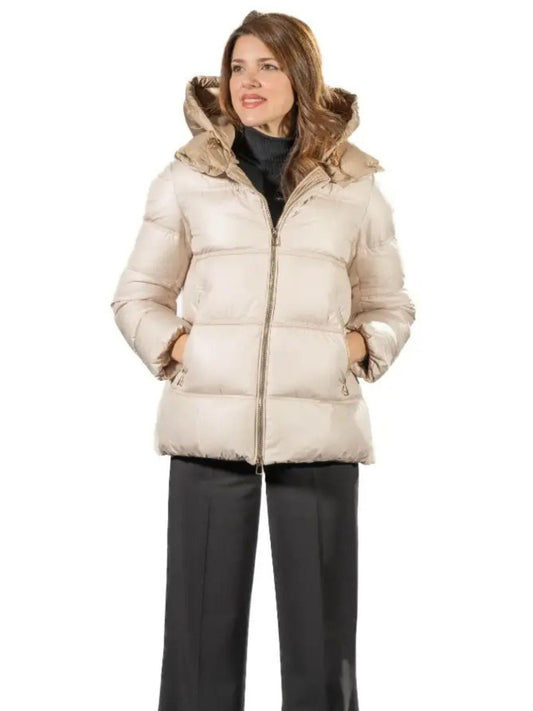 Satinette Giacca Invernale Corta Donna Beige
