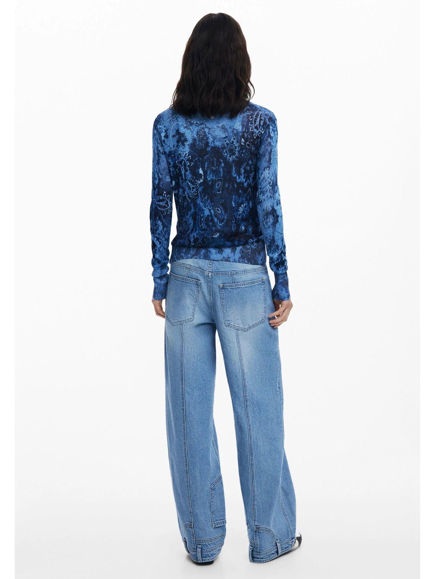 Desigual Maglione con bottoni brillante Donna Blu