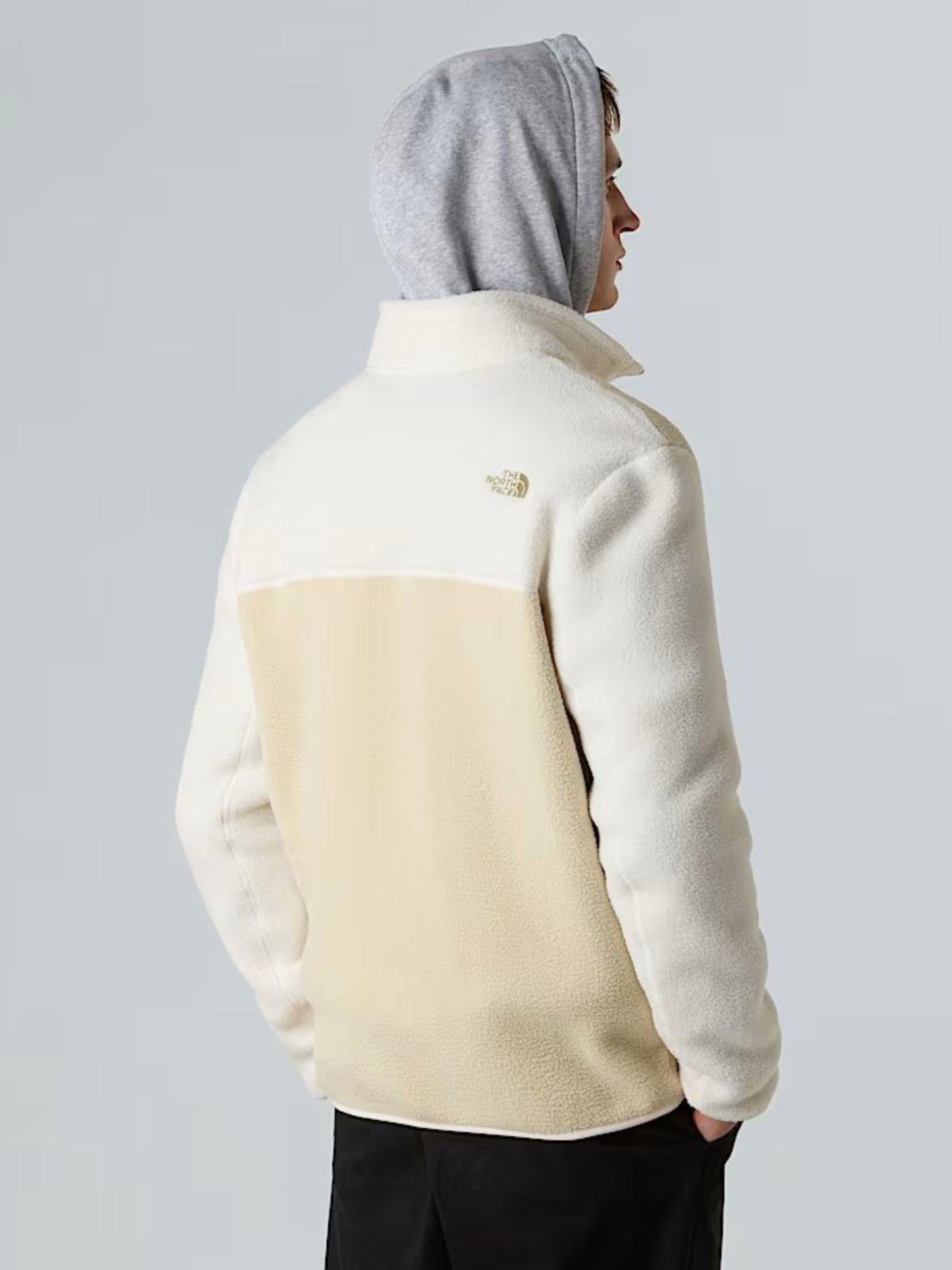 The North Face Giacca In Pile Uomo Yumiori Con Cerniera Integrale Bianco Dune Ghiaia