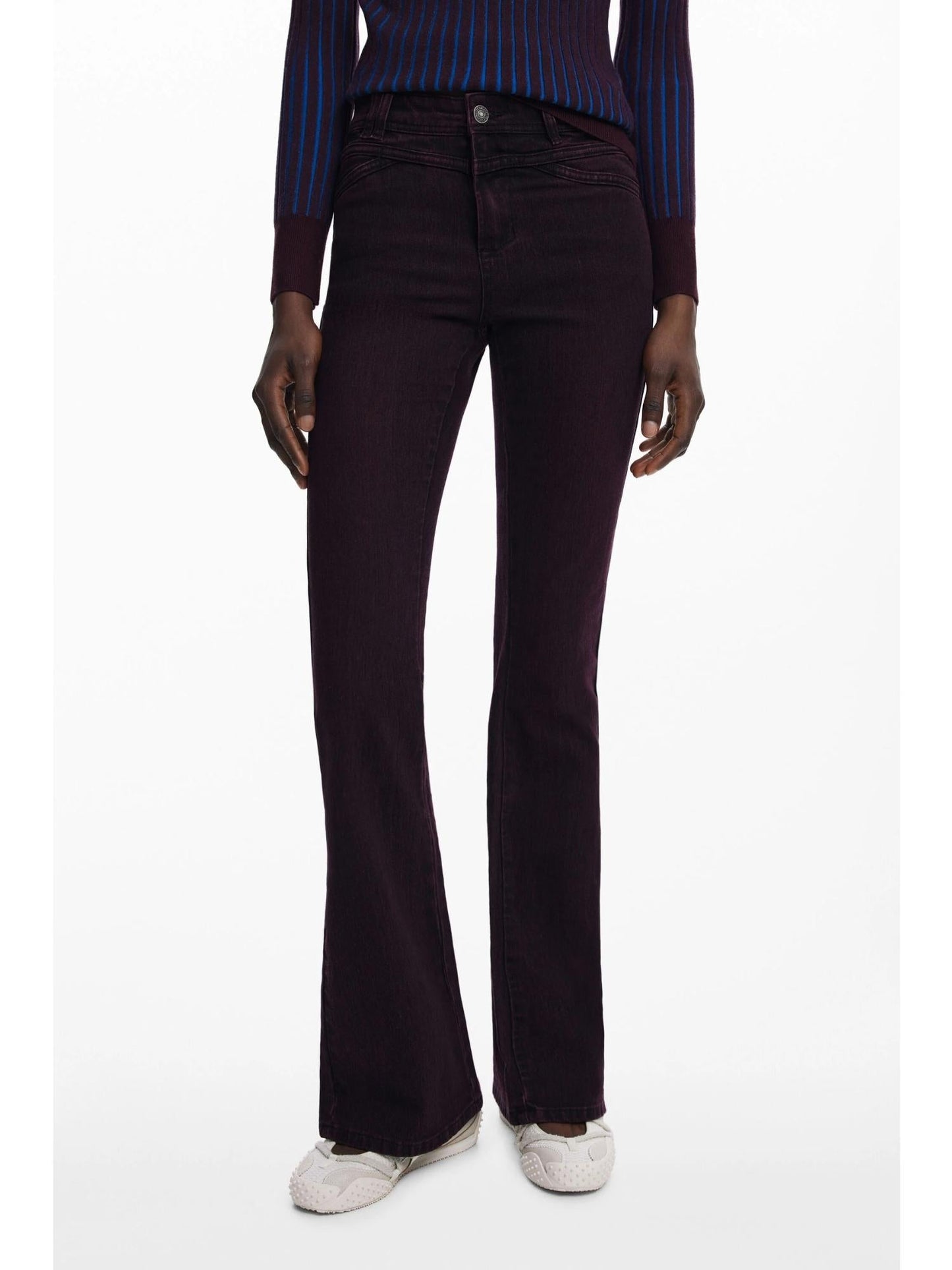 Desigual Jeans a zampa bordeaux Donna