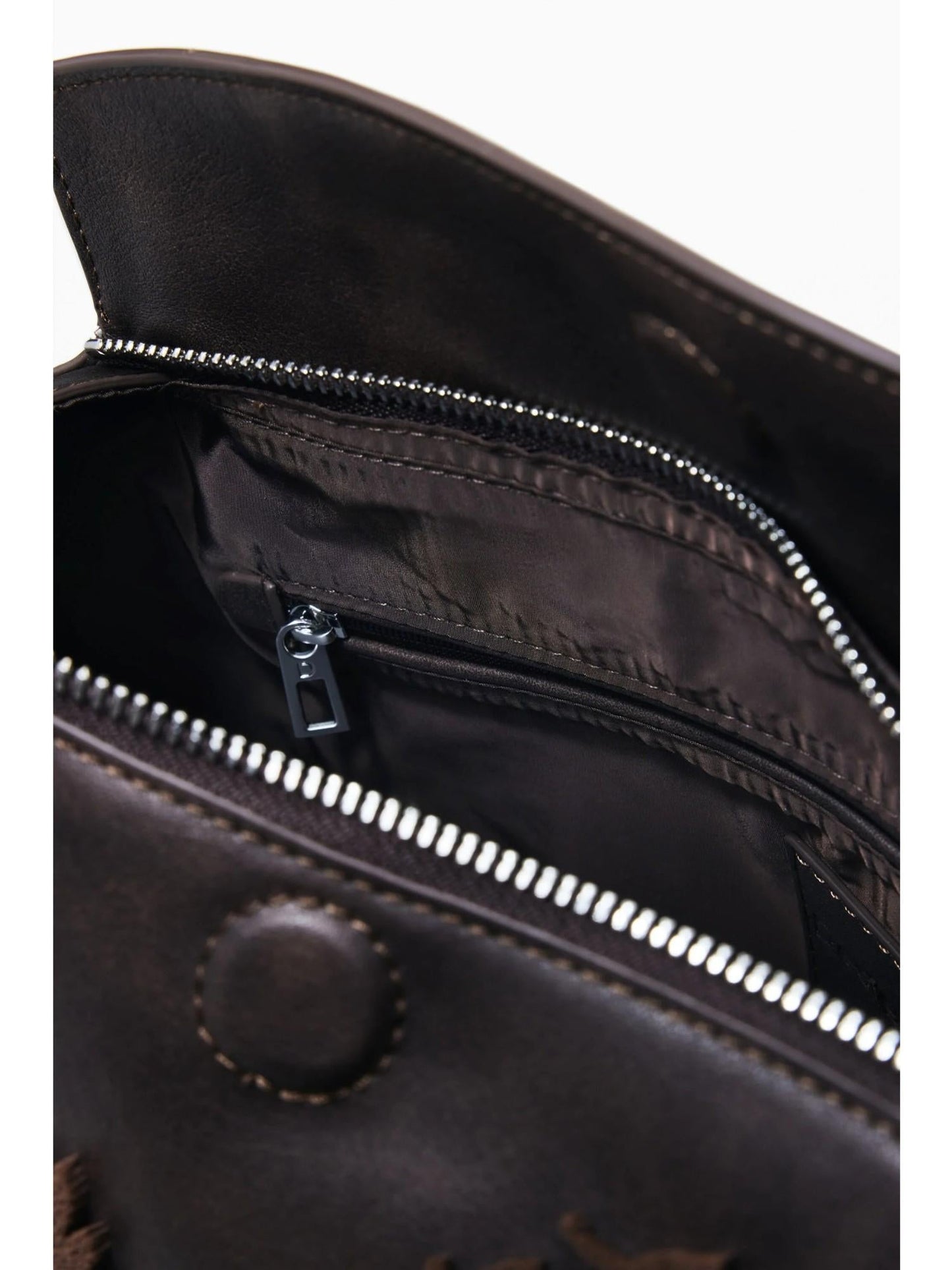 Desigual Zaino convertibile grande con flockati Donna Marrone