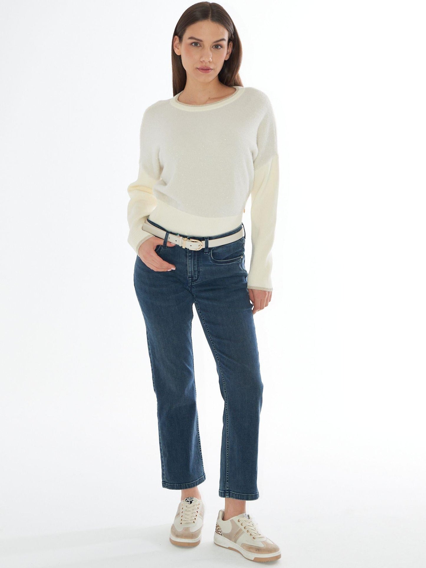 Yes Zee Cardigan Corto Donna Avorio