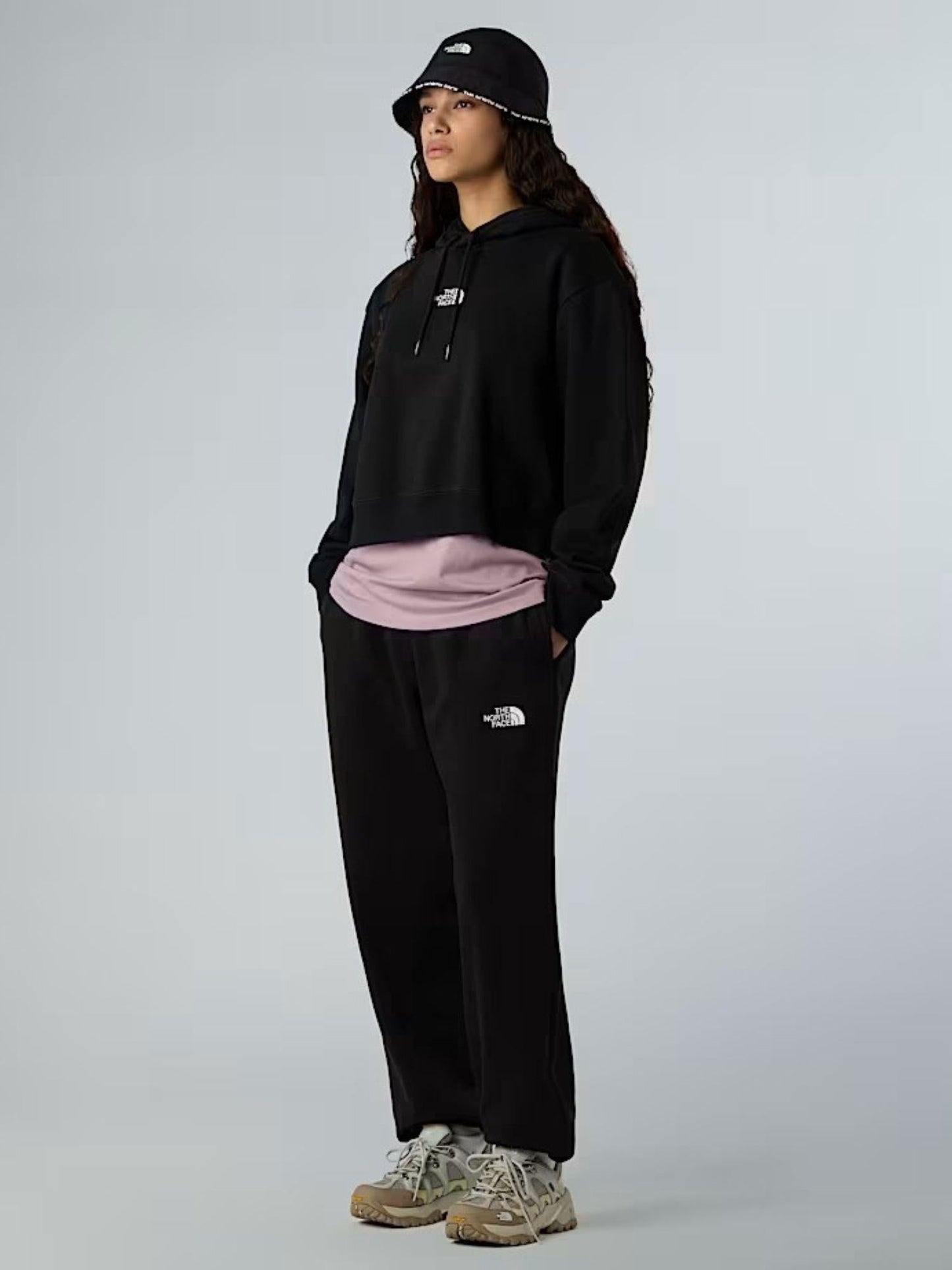 The North Face Felpa Donna Essential Corta In Vita Con Cappuccio Nero