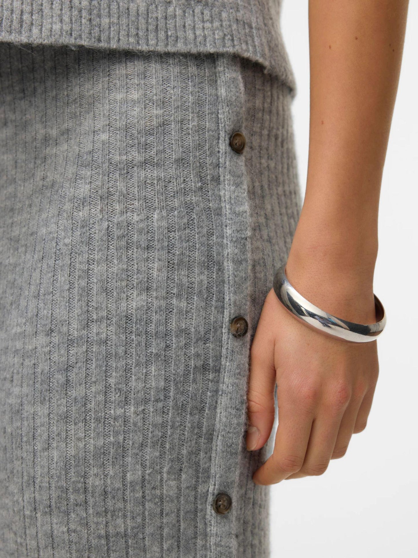 Vero Moda Gonna Midi Donna Sally Light Grey Melange