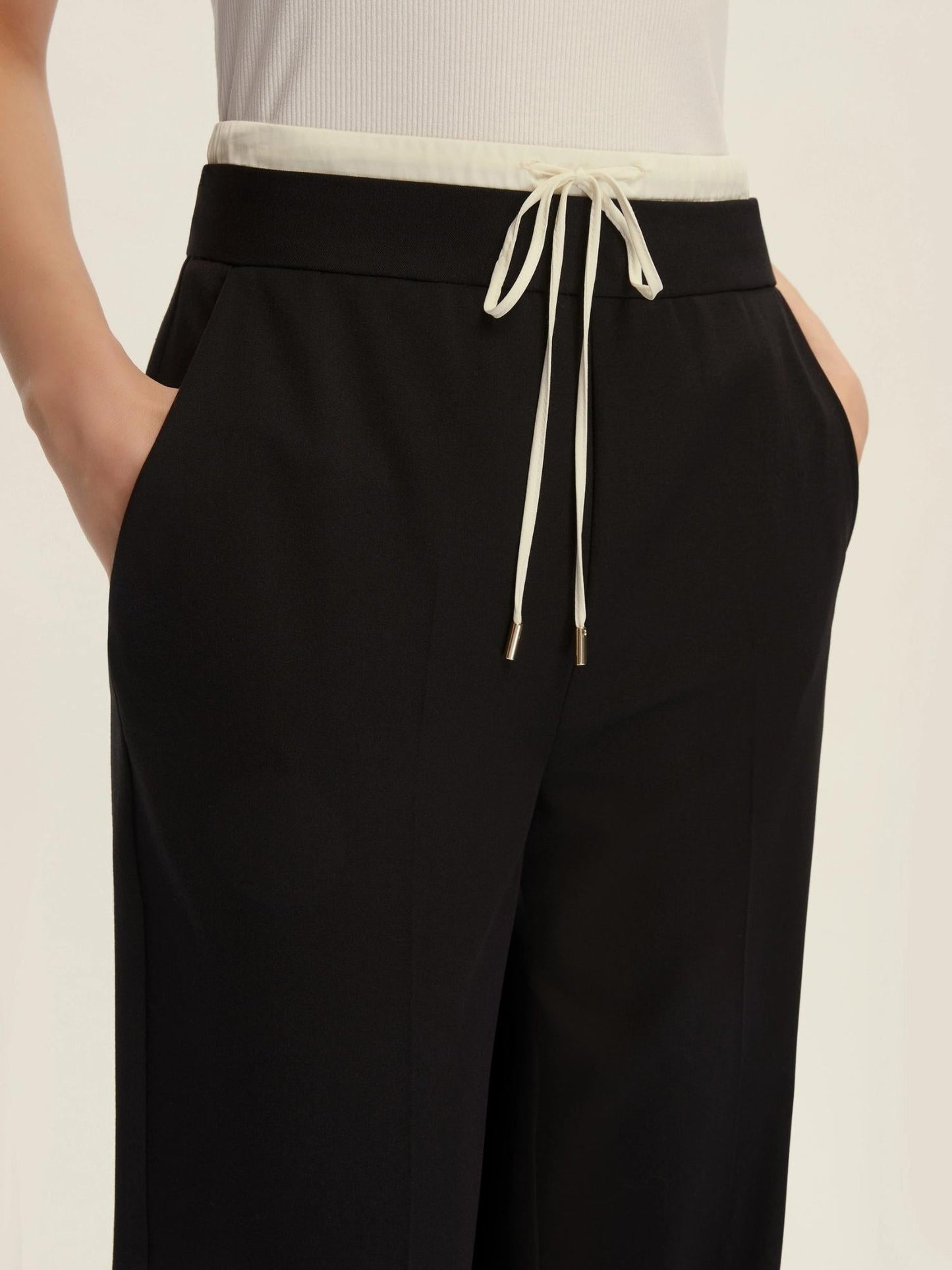 Emme Marella Pantalone con doppia cintura Donna Firenze Nero