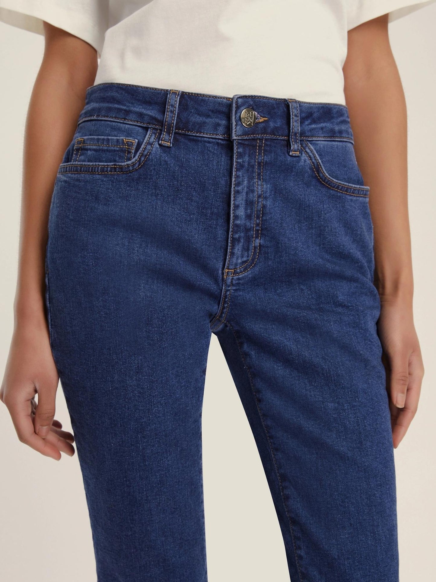 Emme Marella Jeans flare aderente cropped Donna Ibisco Blu