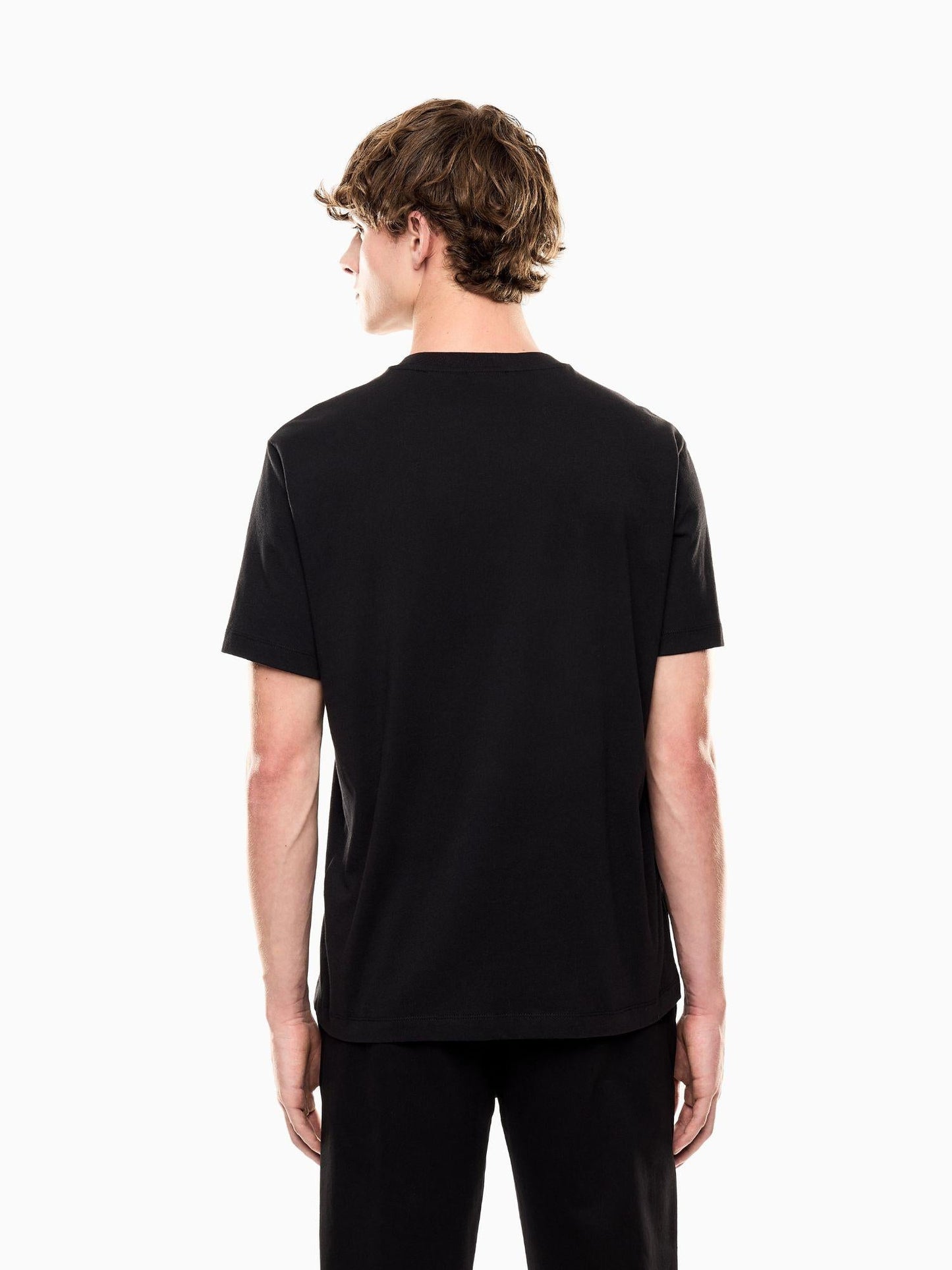 EA7 Emporio Armani T-shirt Uomo Logo Series In Cotone Con Maxi Logo Nero