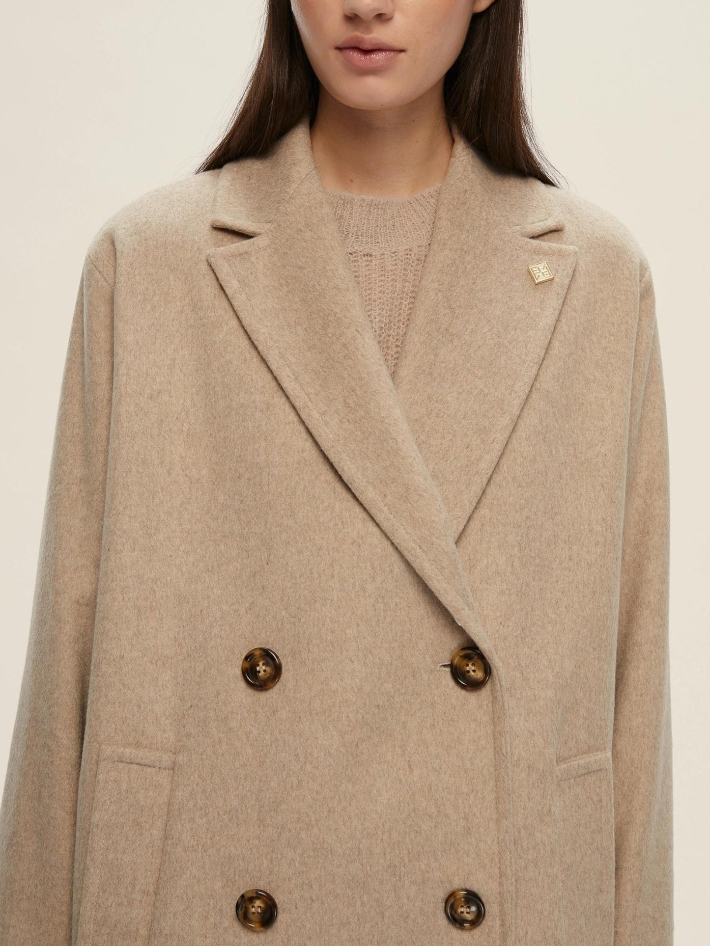 Emme Marella Cappotto doppiopetto Donna Roll Bianco sporco