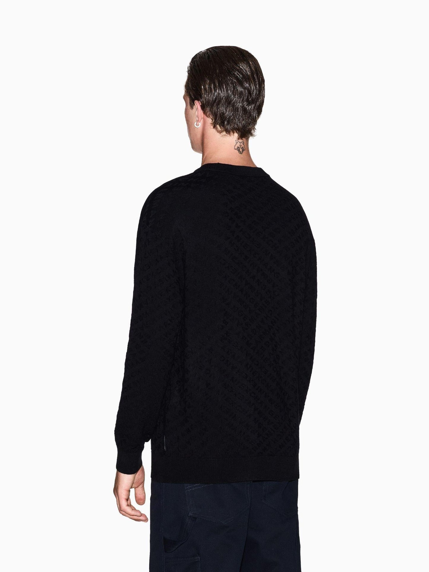 Armani Exchange Maglione girocollo in misto viscosa Uomo Nero