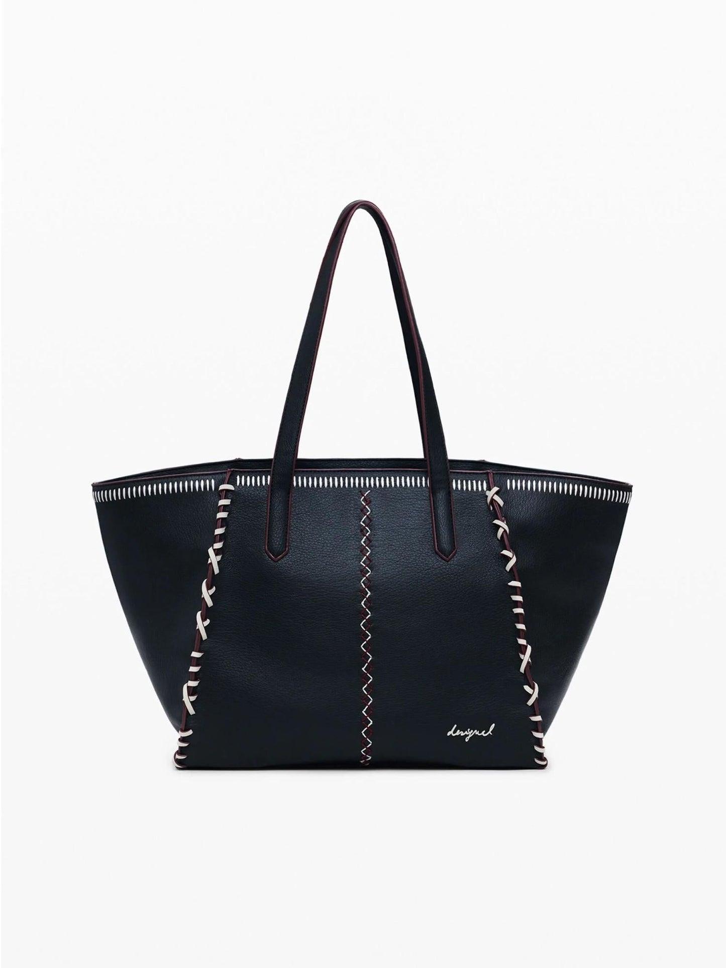 Desigual Borsa shopper grande con cuciture Donna Nero