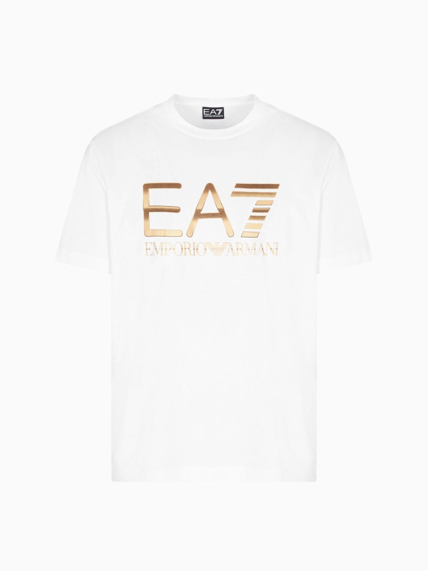 EA7 Emporio Armani T-shirt Uomo Logo Series In Cotone Con Maxi Logo Bianco