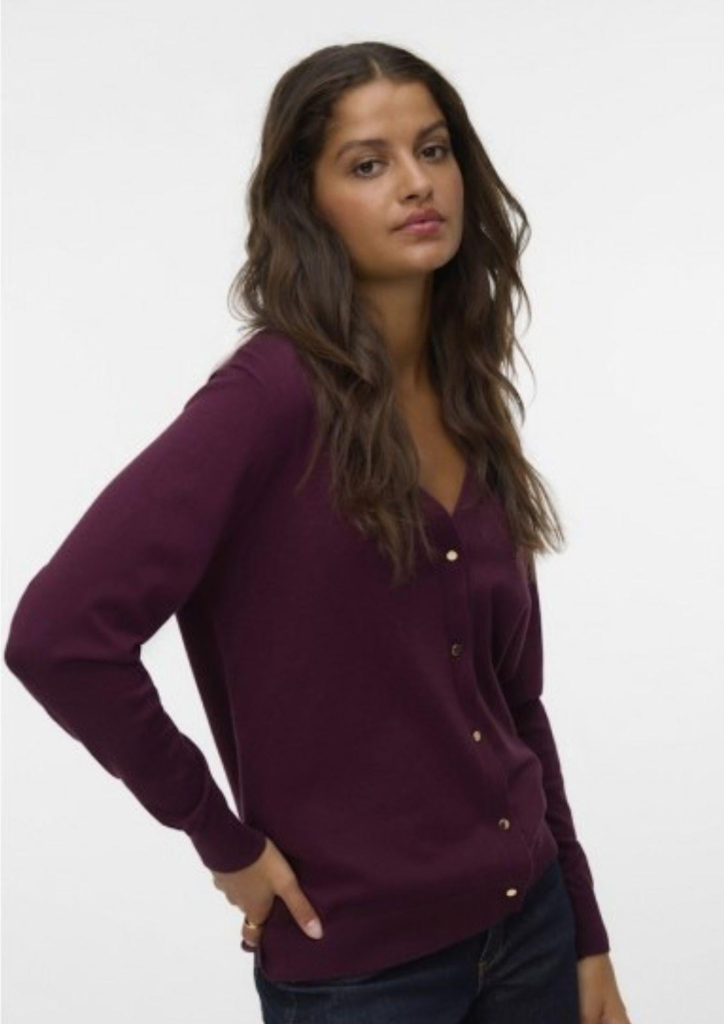 Vero Moda Cardigan In Maglia Donna Silje Bordeaux
