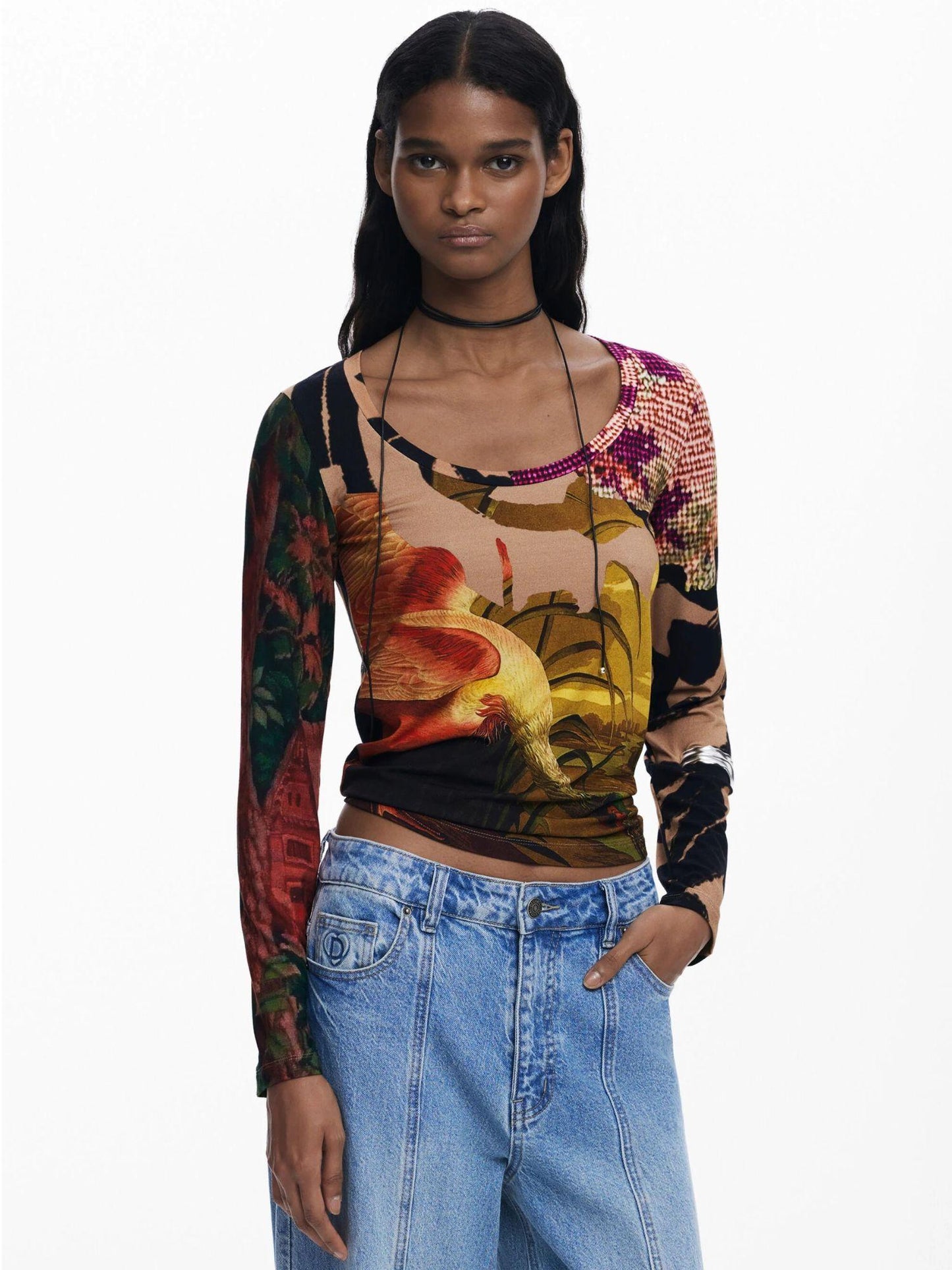 Desigual Maglietta disegnata da Mr. Christian Lacroix Donna Rosso