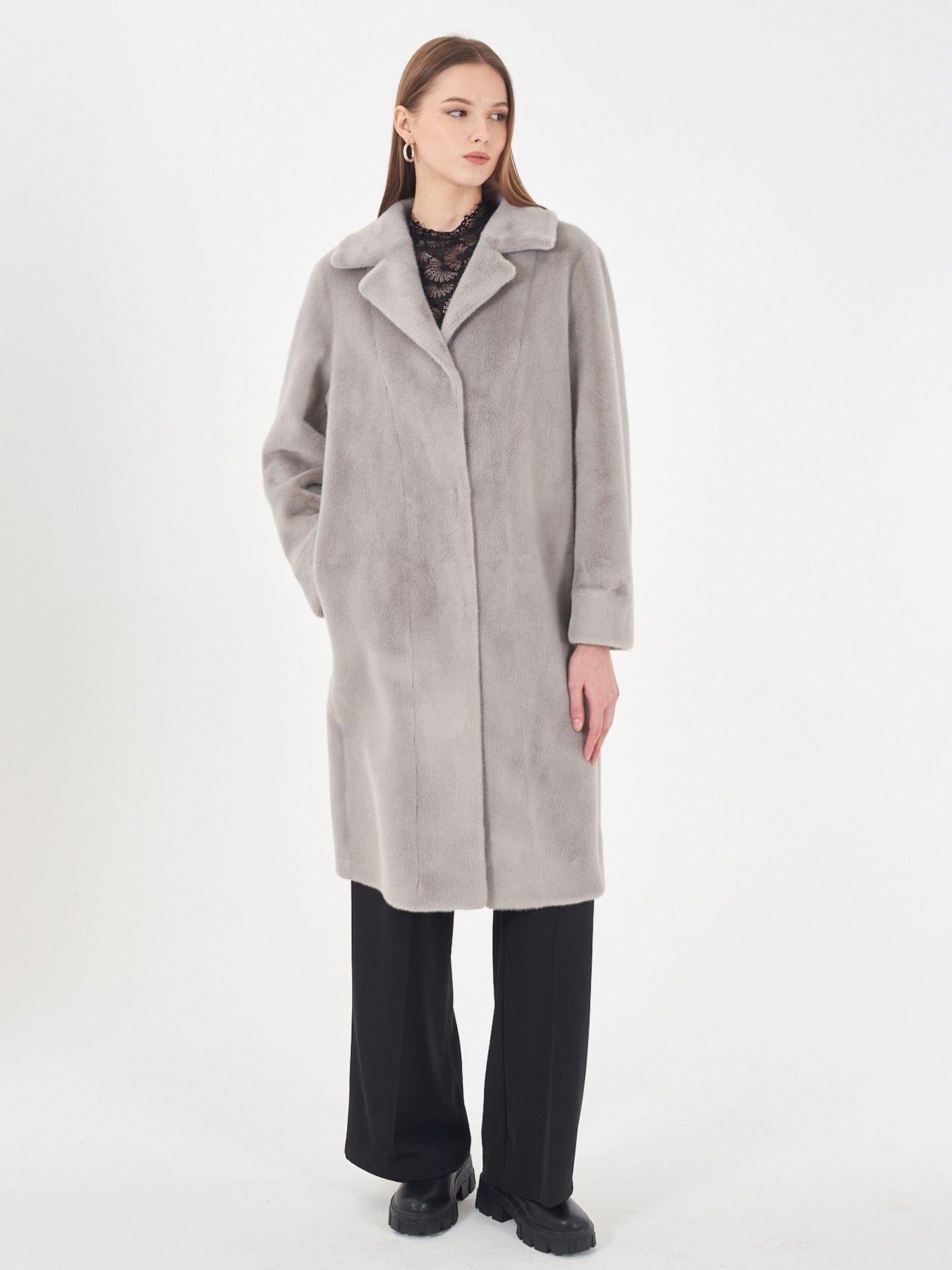 Yes Zee Cappotto Donna Reversibile Grigio Chiaro